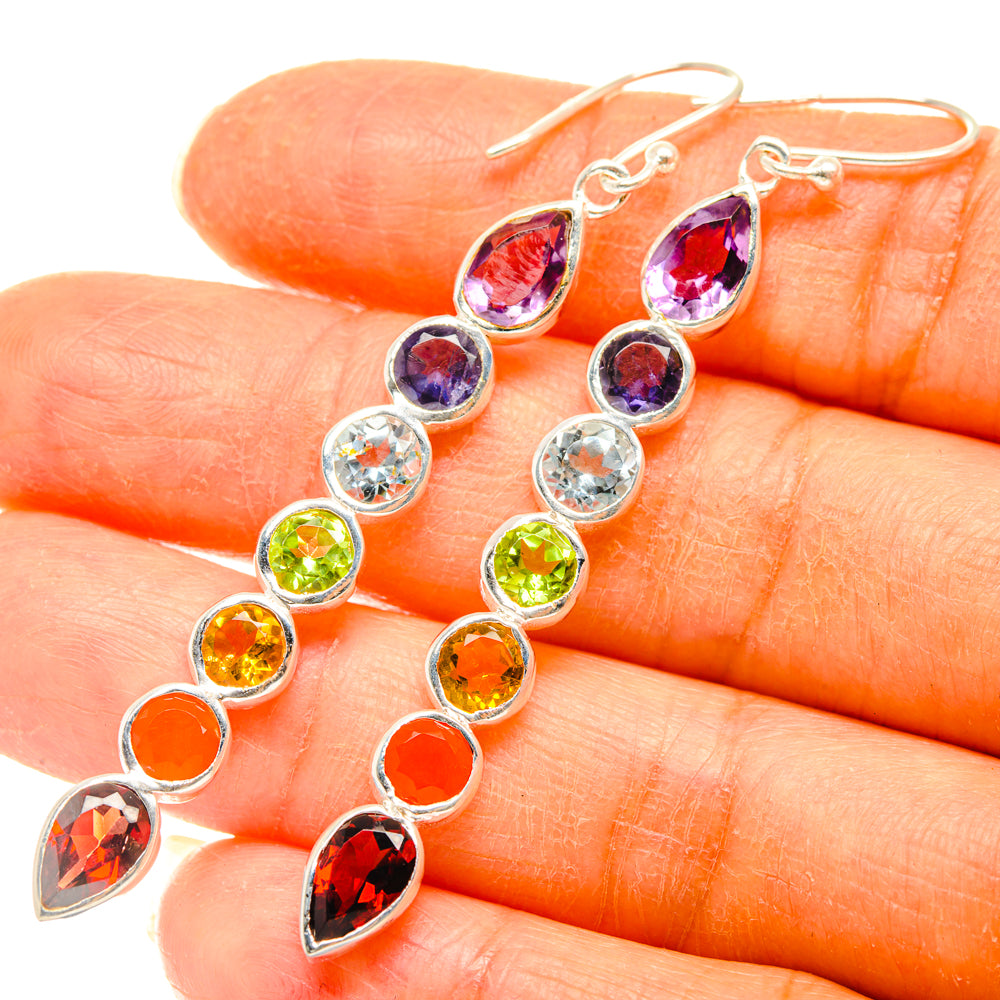 Rainbow Chakra Earrings handcrafted by Ana Silver Co - EARR427682