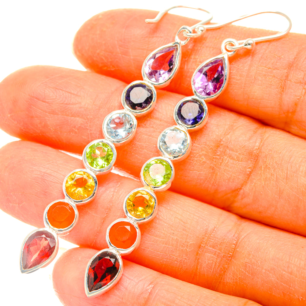 Rainbow Chakra Earrings handcrafted by Ana Silver Co - EARR427686