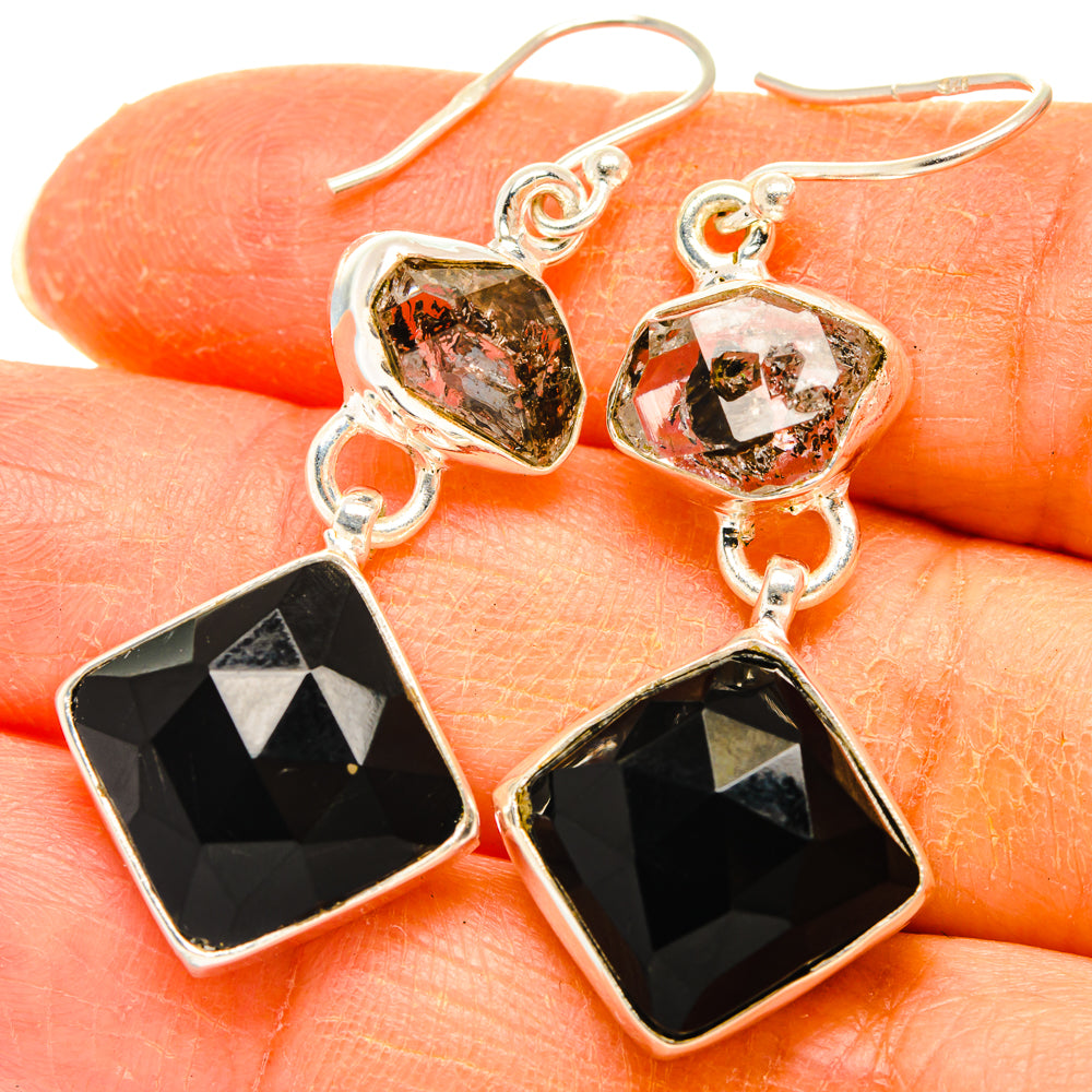 Black Onyx Earrings handcrafted by Ana Silver Co - EARR427703
