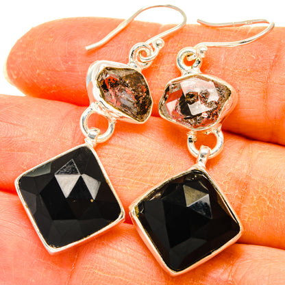 Black Onyx Earrings handcrafted by Ana Silver Co - EARR427703