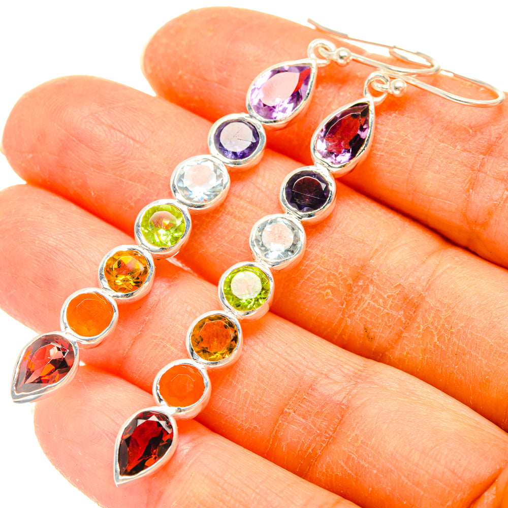 Rainbow Chakra Earrings handcrafted by Ana Silver Co - EARR427708