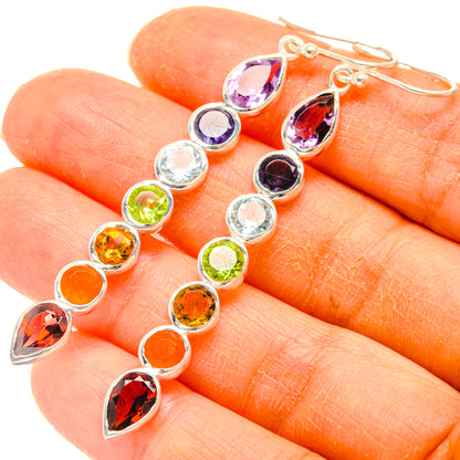 Rainbow Chakra Earrings handcrafted by Ana Silver Co - EARR427708