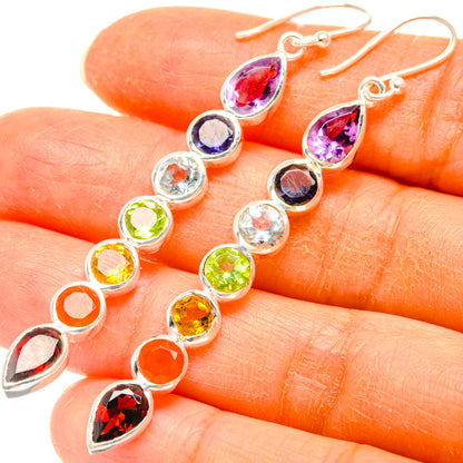Rainbow Chakra Earrings handcrafted by Ana Silver Co - EARR427720