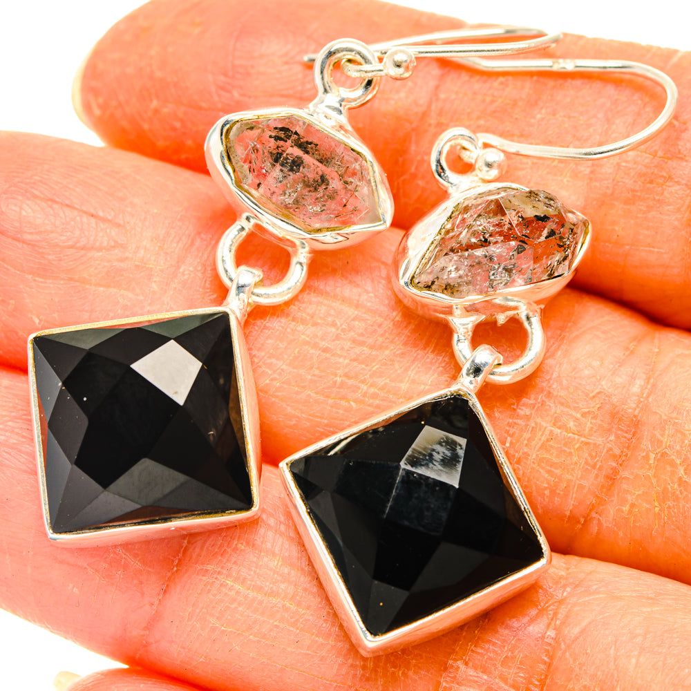 Black Onyx Earrings handcrafted by Ana Silver Co - EARR427726