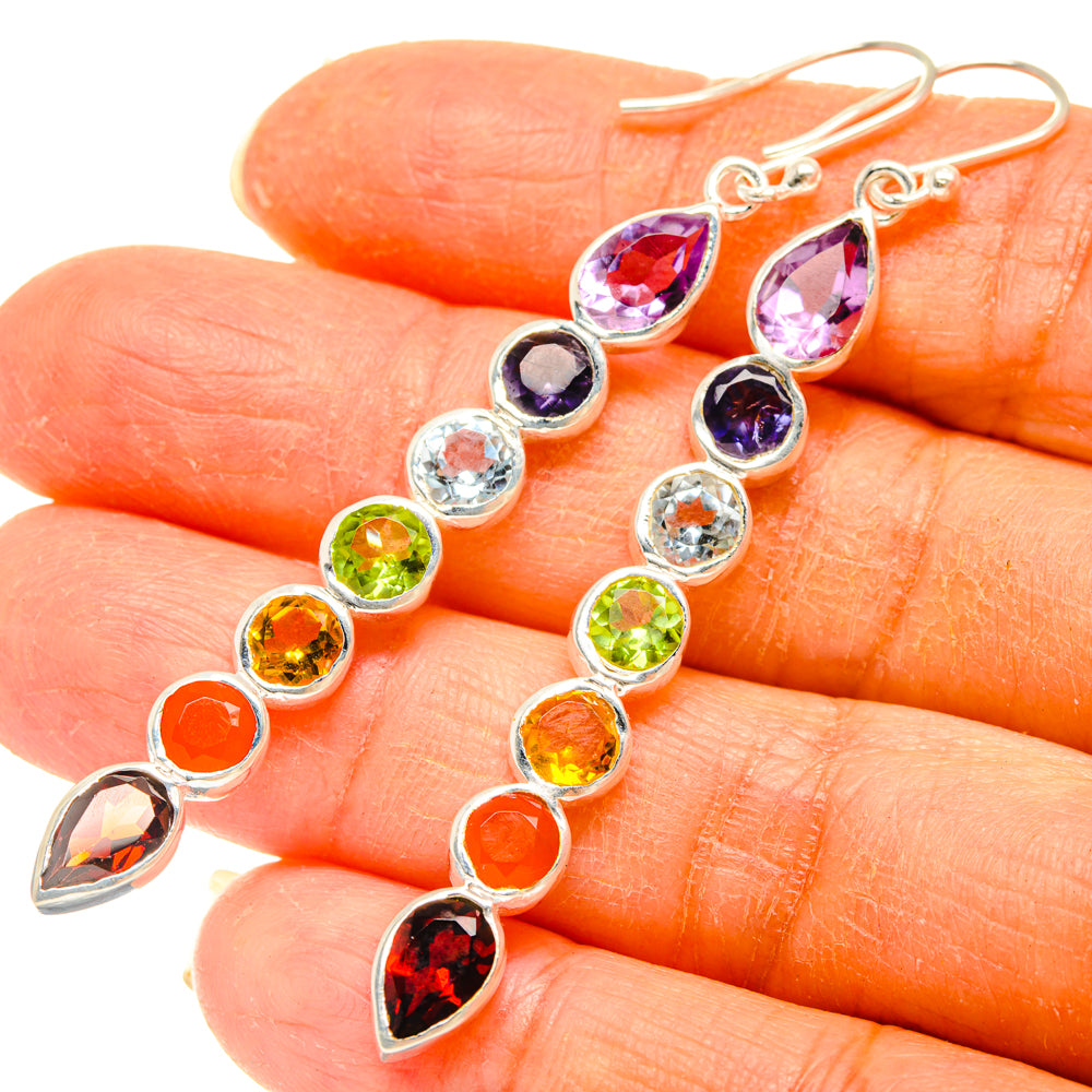 Rainbow Chakra Earrings handcrafted by Ana Silver Co - EARR427728