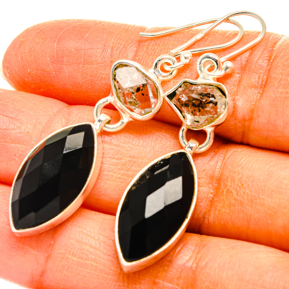 Black Onyx Earrings handcrafted by Ana Silver Co - EARR427744