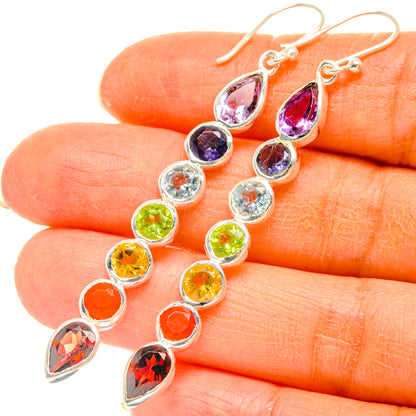 Rainbow Chakra Earrings handcrafted by Ana Silver Co - EARR427757