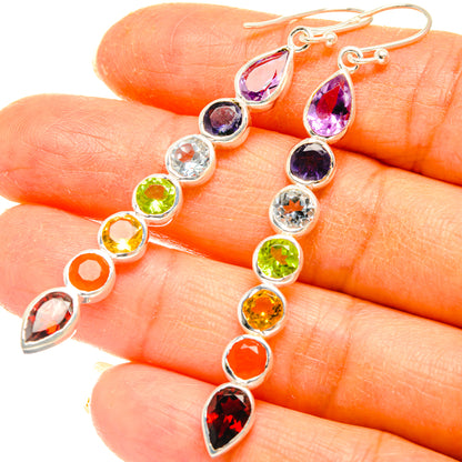 Rainbow Chakra Earrings handcrafted by Ana Silver Co - EARR427768