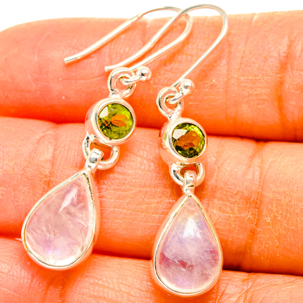 Rainbow Moonstone Earrings handcrafted by Ana Silver Co - EARR427794