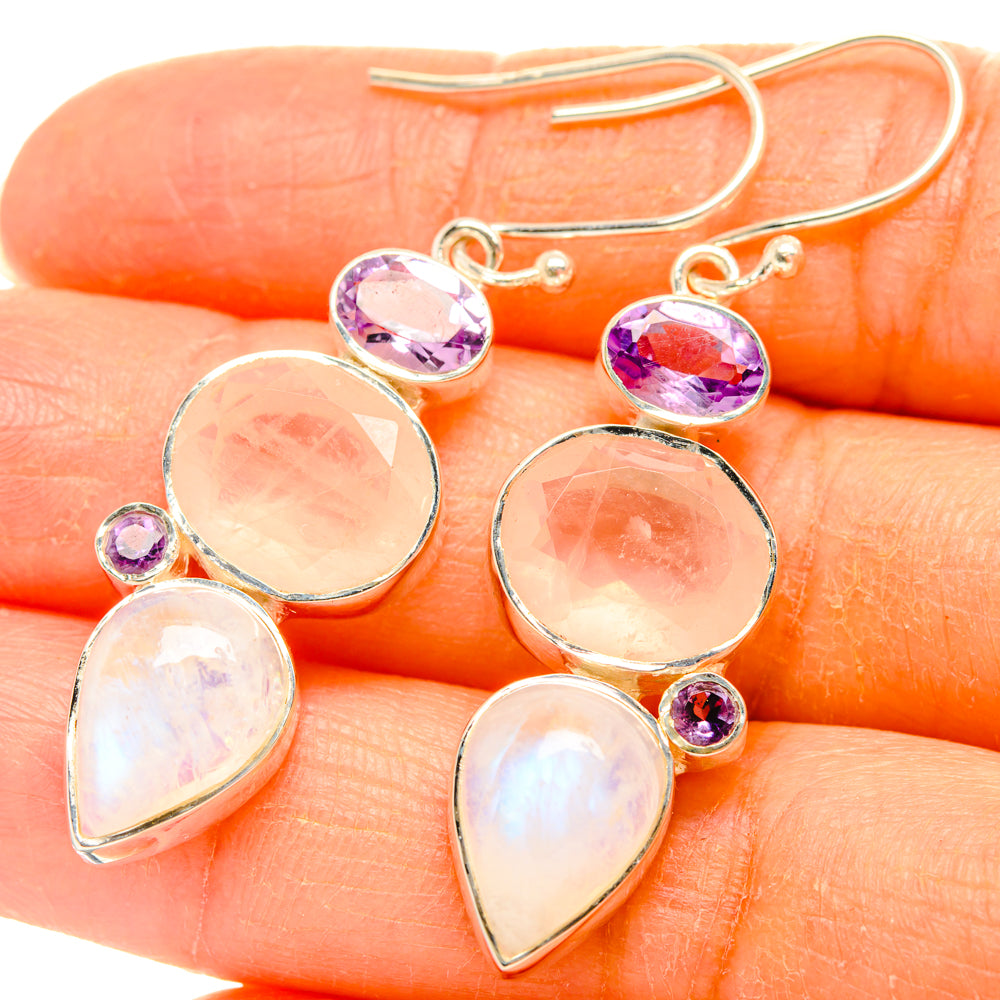 Rose Quartz Earrings handcrafted by Ana Silver Co - EARR427795
