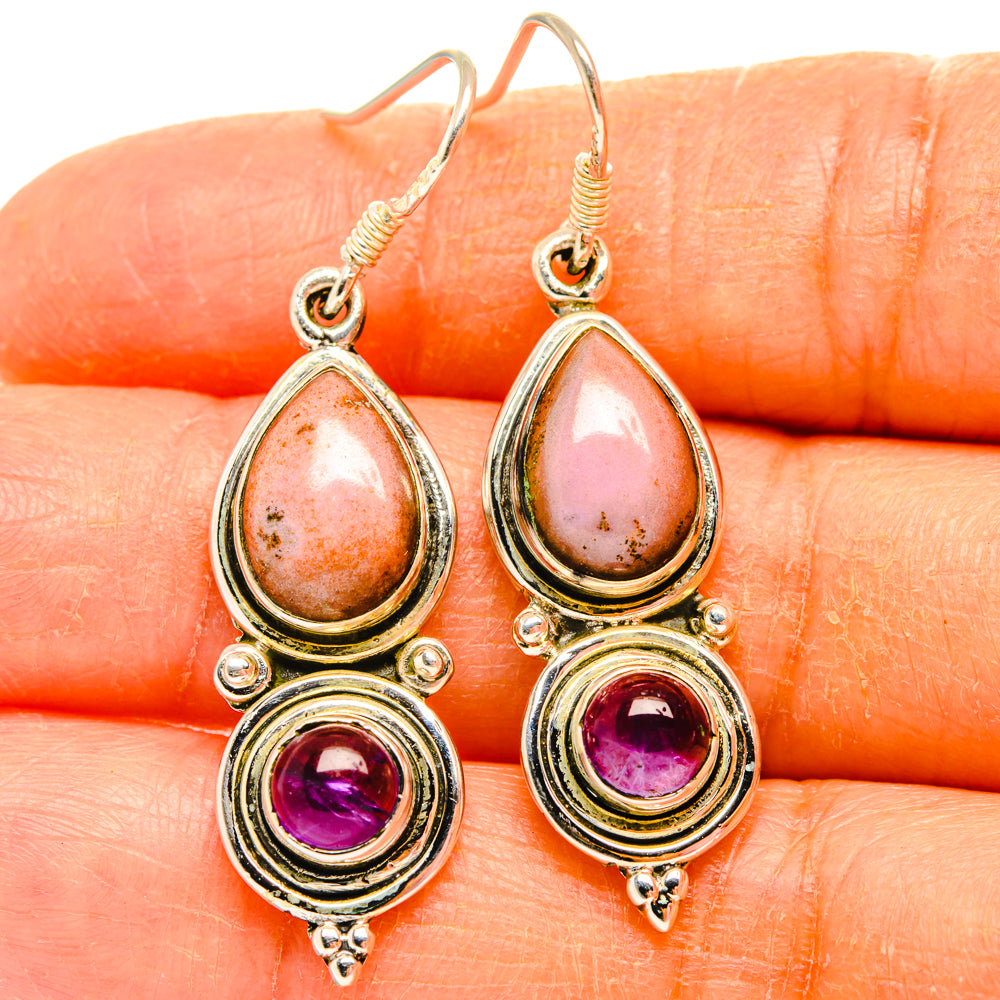 Rhodonite Earrings handcrafted by Ana Silver Co - EARR427800