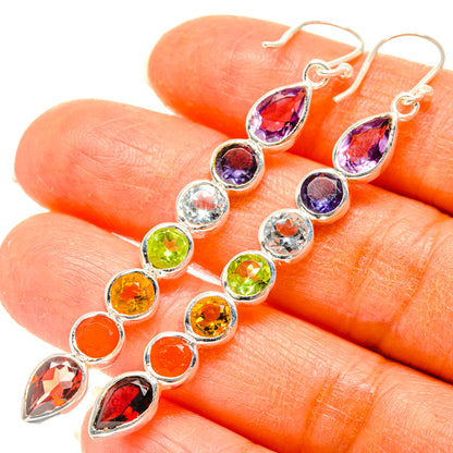 Rainbow Chakra Earrings handcrafted by Ana Silver Co - EARR427805