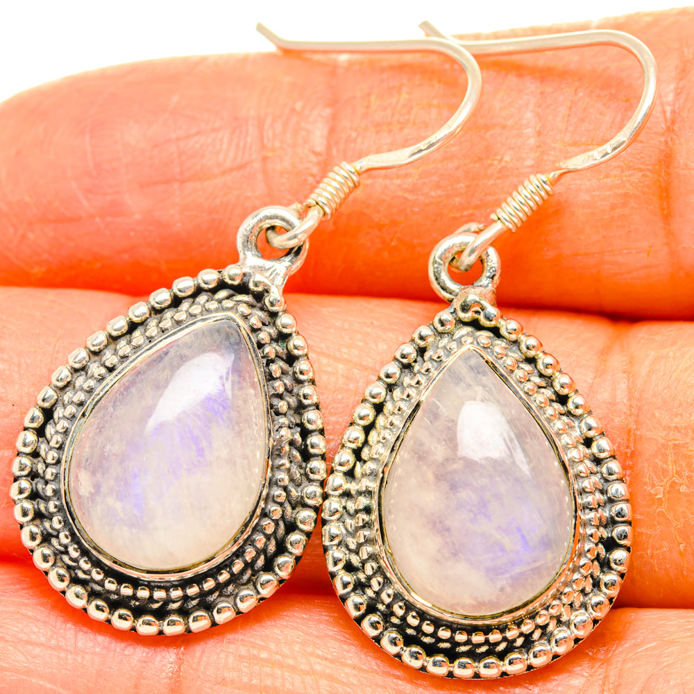 Rainbow Moonstone Earrings handcrafted by Ana Silver Co - EARR427818