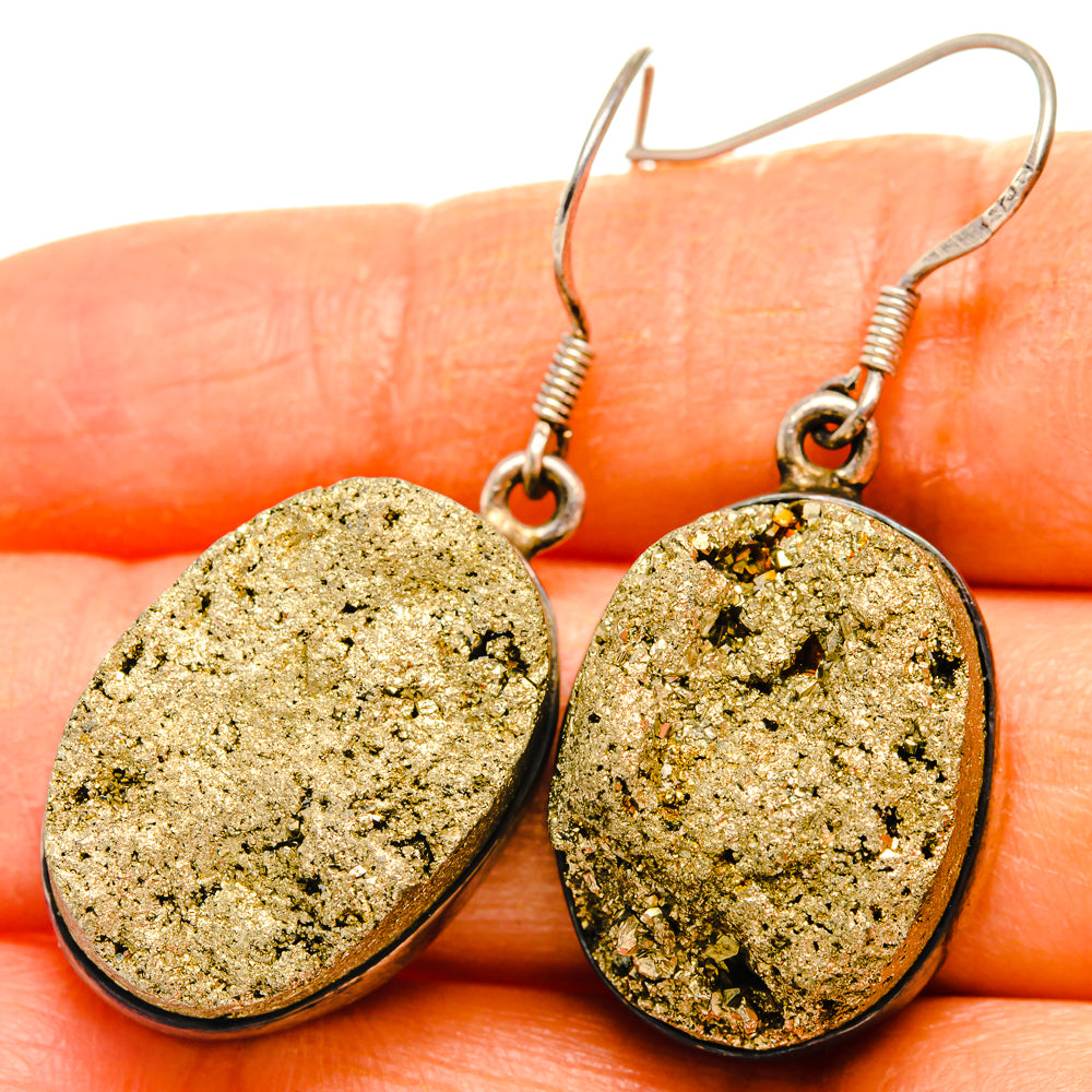 Pyrite Agate Earrings handcrafted by Ana Silver Co - EARR427819