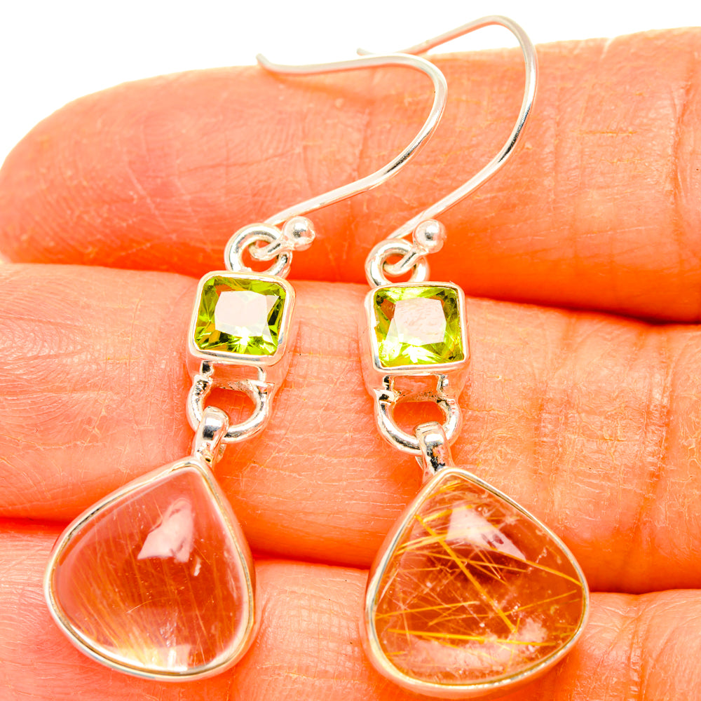 Rutilated Quartz Earrings handcrafted by Ana Silver Co - EARR427824