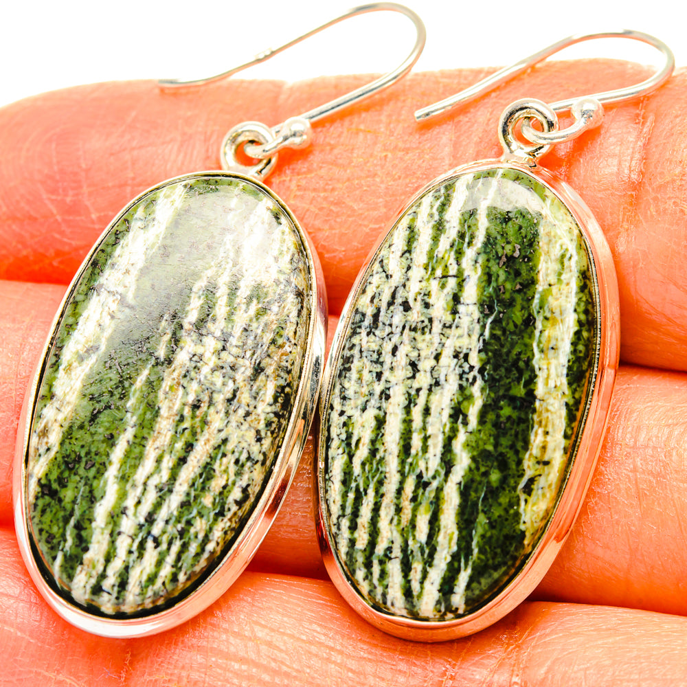 Green Swiss Opal Earrings handcrafted by Ana Silver Co - EARR427841