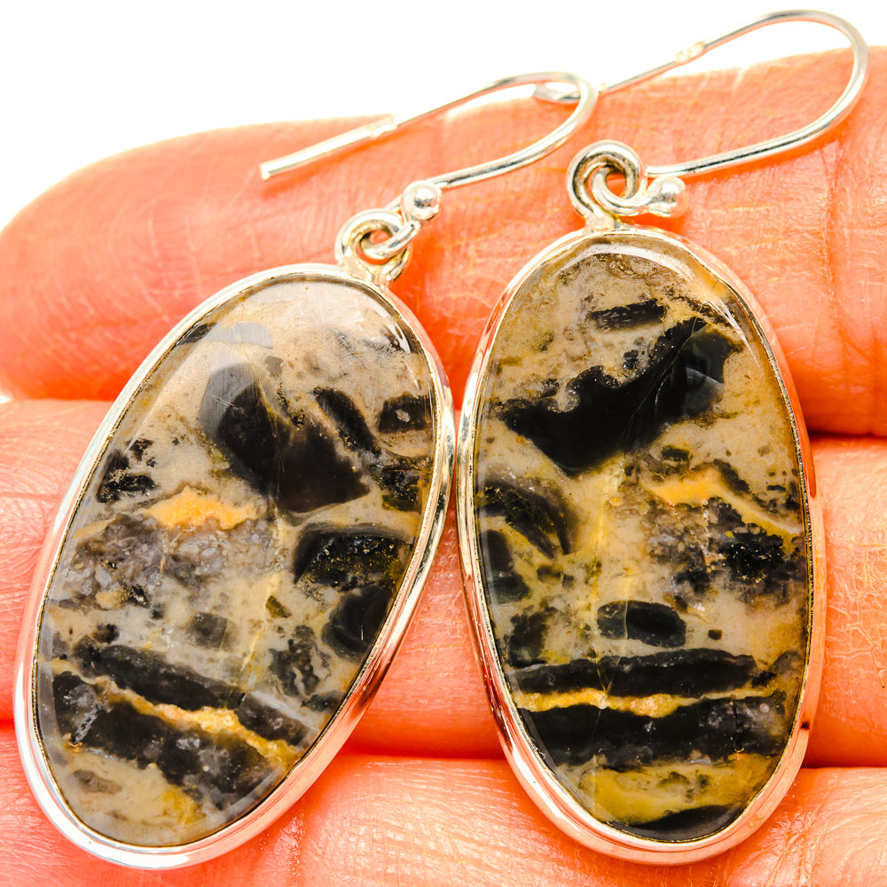 Tiger Dendrite Agate Earrings handcrafted by Ana Silver Co - EARR427844