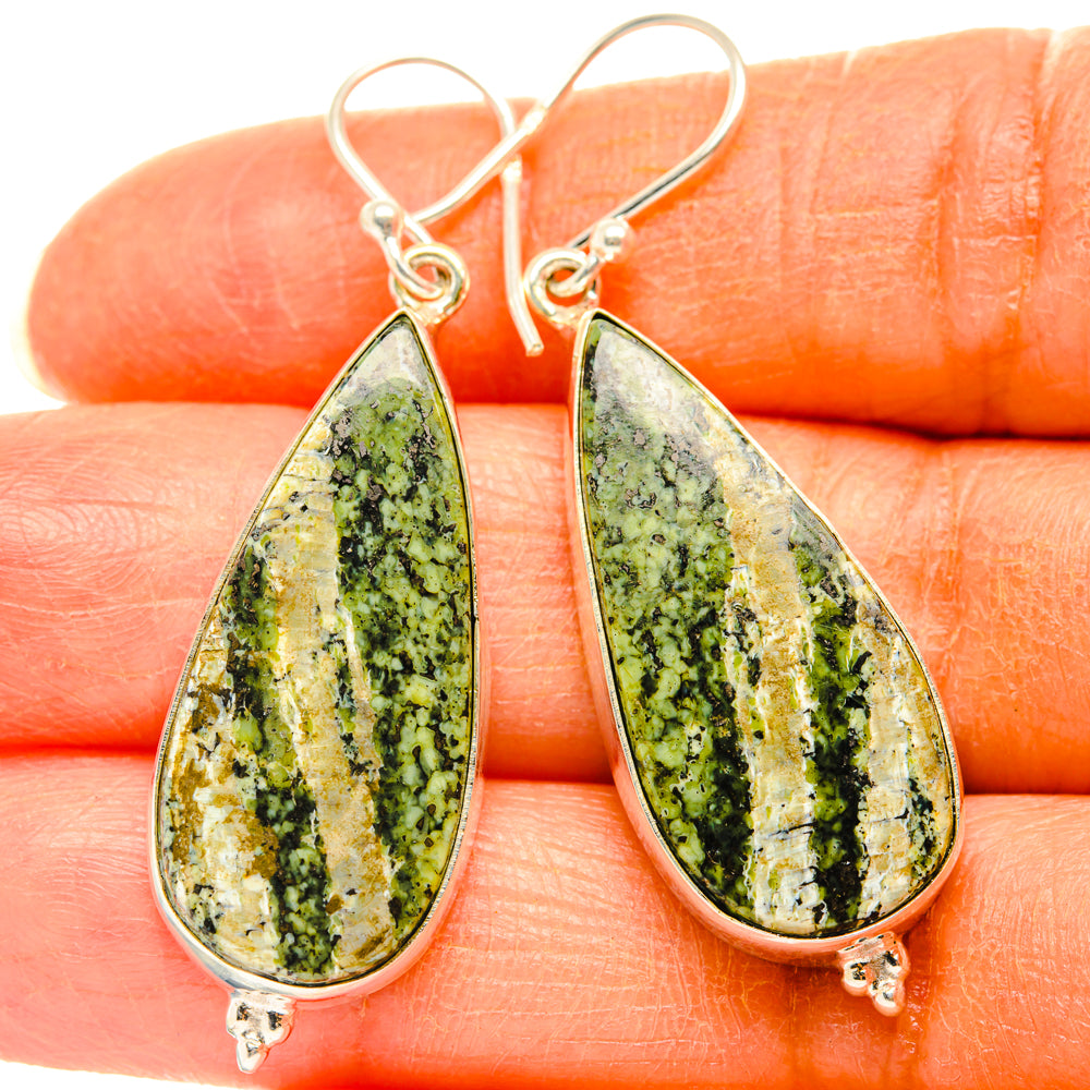 Green Swiss Opal Earrings handcrafted by Ana Silver Co - EARR427849