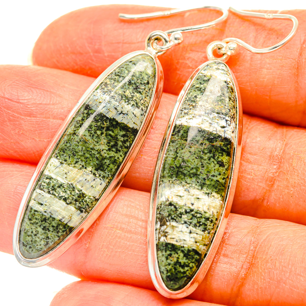 Green Swiss Opal Earrings handcrafted by Ana Silver Co - EARR427869