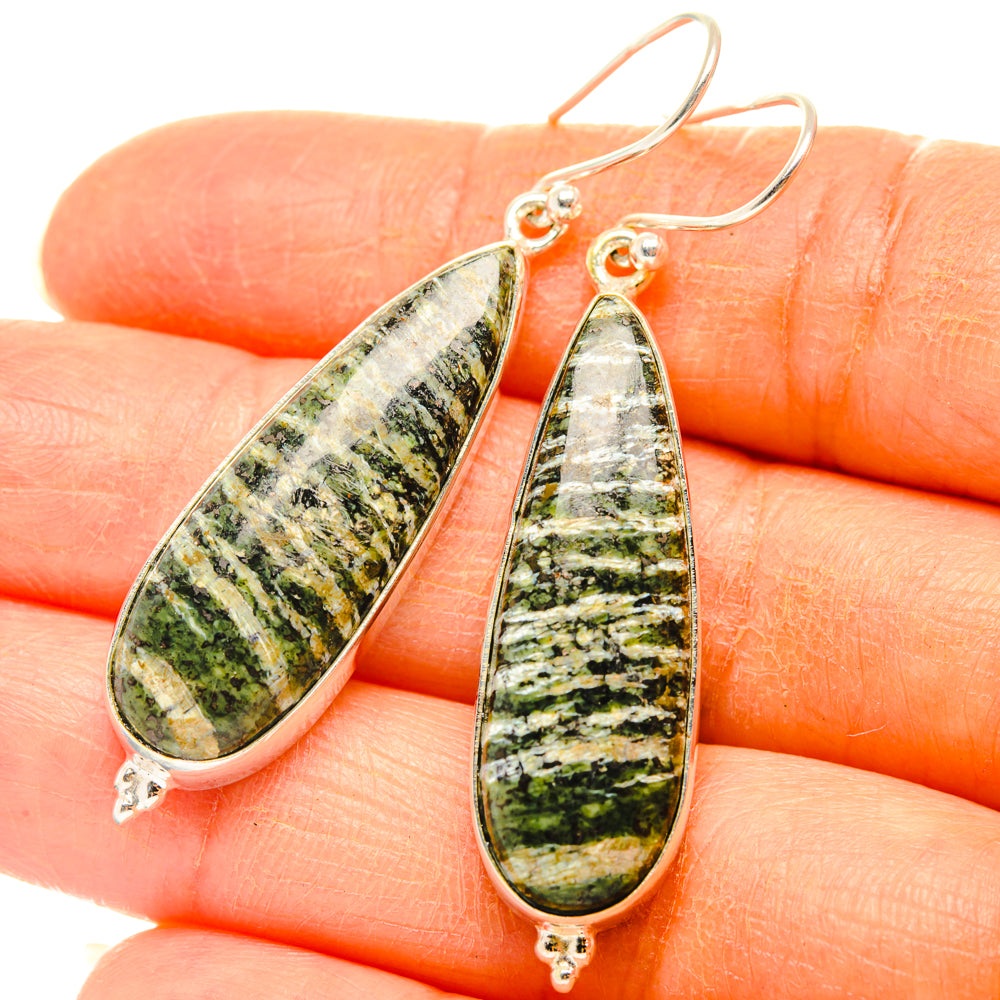 Green Swiss Opal Earrings handcrafted by Ana Silver Co - EARR427874