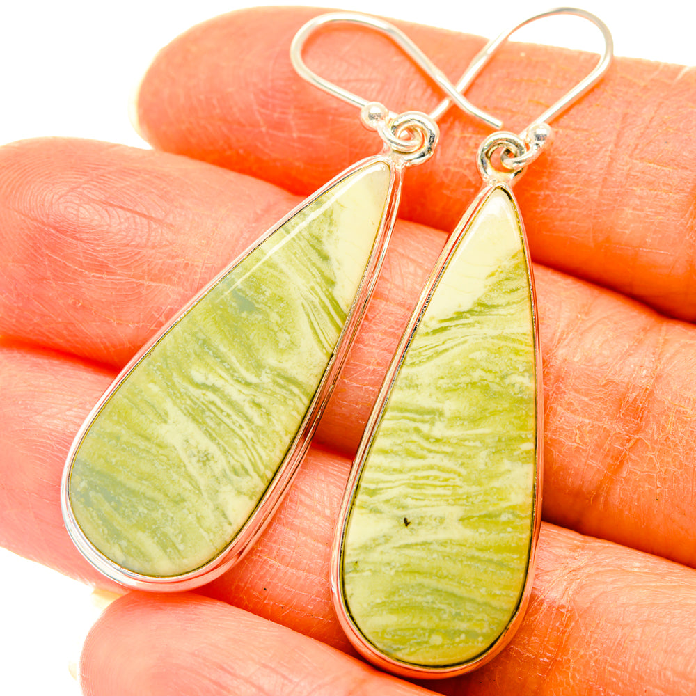 Lemon Jasper Earrings handcrafted by Ana Silver Co - EARR427876