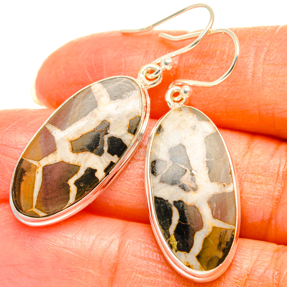 Septarian Geode Earrings handcrafted by Ana Silver Co - EARR427891