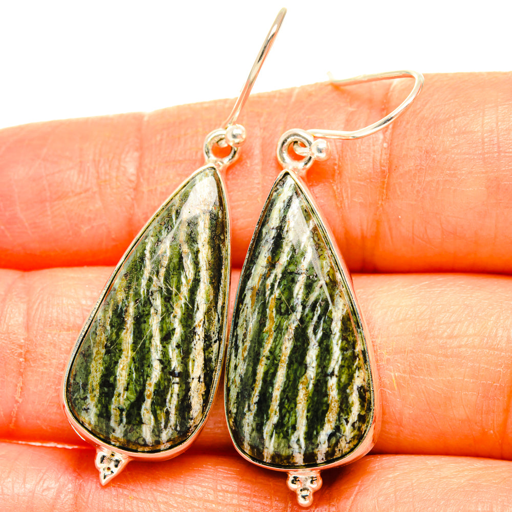 Green Swiss Opal Earrings handcrafted by Ana Silver Co - EARR427899