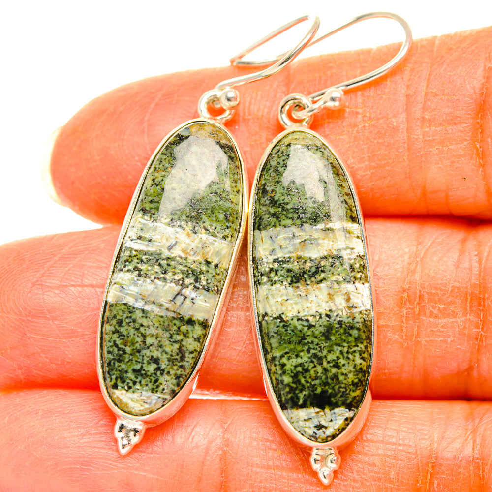 Green Swiss Opal Earrings handcrafted by Ana Silver Co - EARR427908