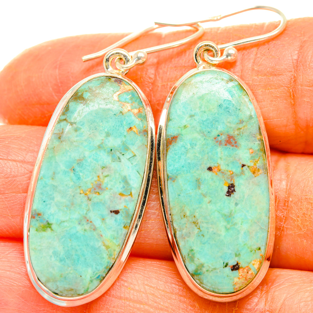 Peruvian Chrysocolla Earrings handcrafted by Ana Silver Co - EARR427930