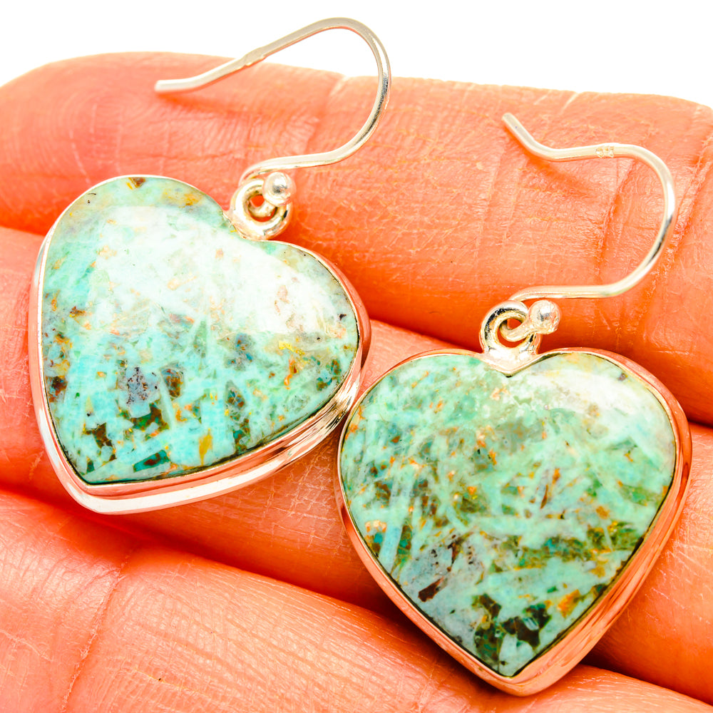 Peruvian Chrysocolla Earrings handcrafted by Ana Silver Co - EARR427942