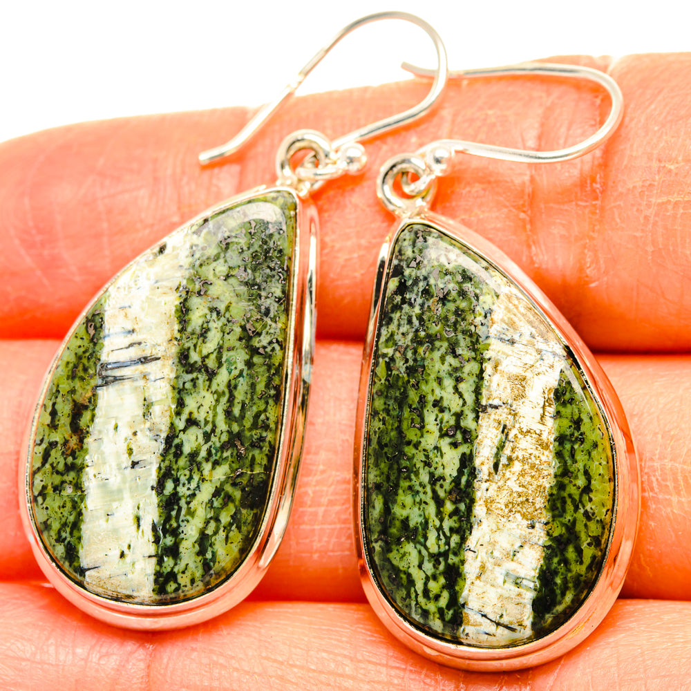 Green Swiss Opal Earrings handcrafted by Ana Silver Co - EARR427946