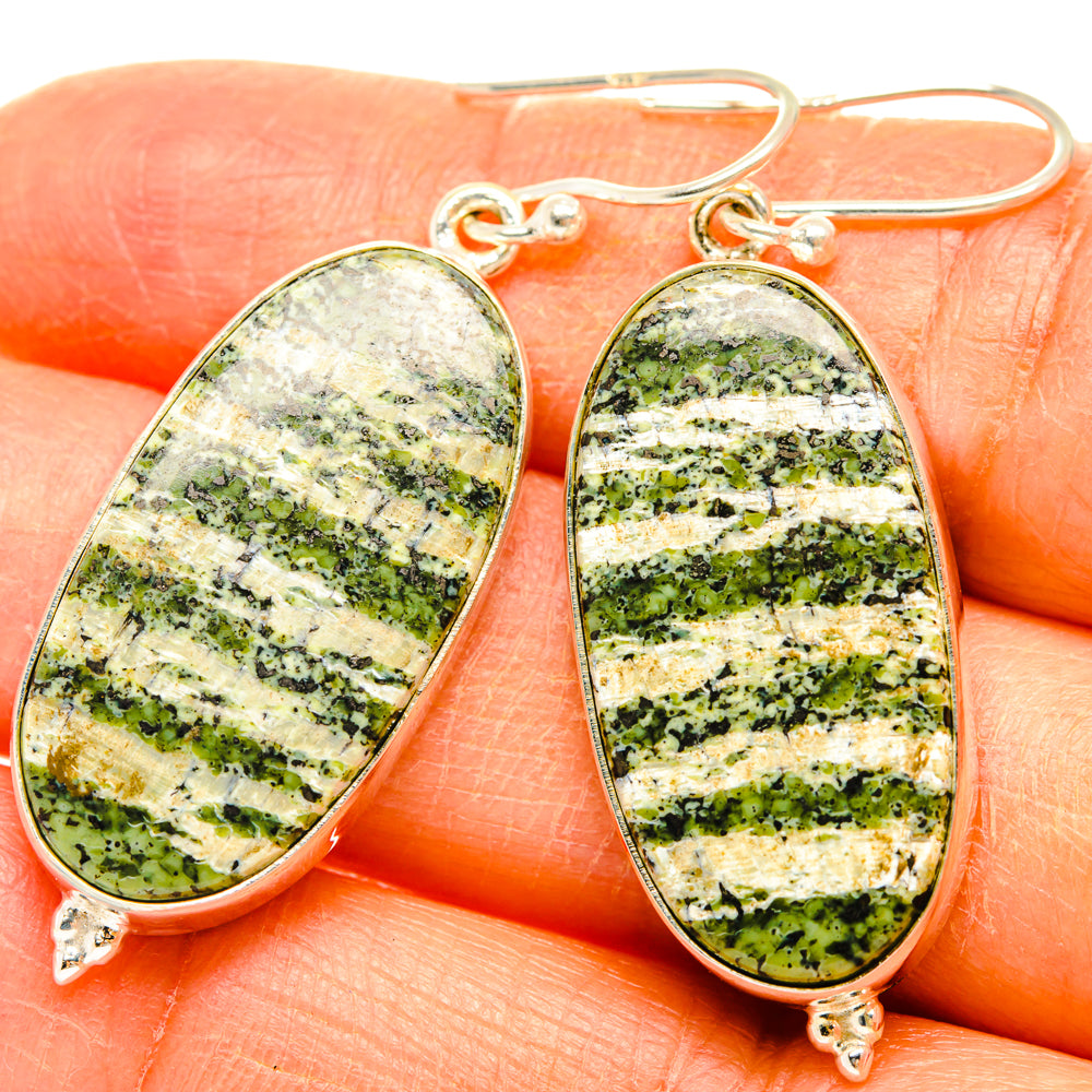 Green Swiss Opal Earrings handcrafted by Ana Silver Co - EARR427948