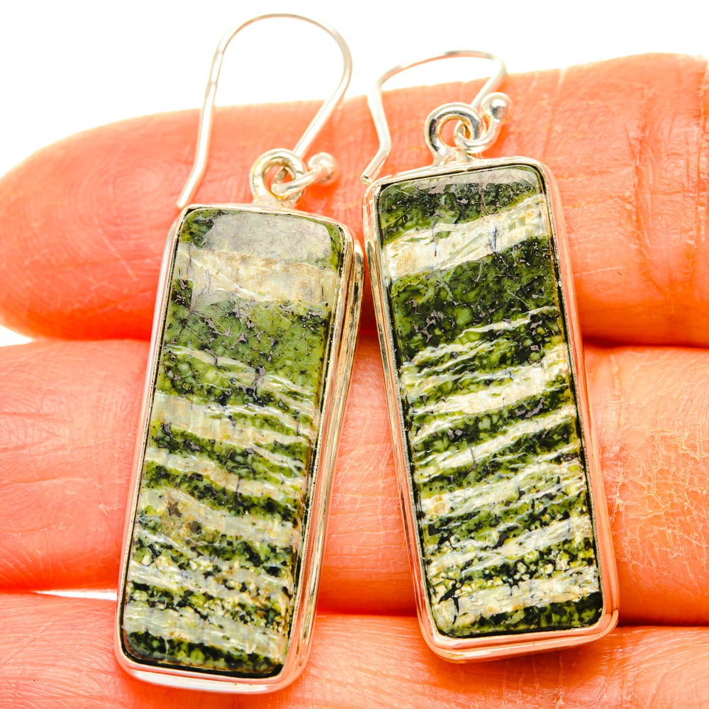 Green Swiss Opal Earrings handcrafted by Ana Silver Co - EARR427963
