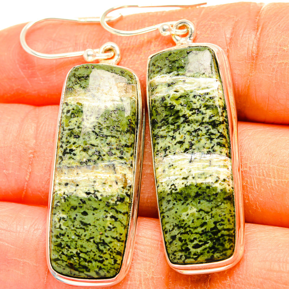 Green Swiss Opal Earrings handcrafted by Ana Silver Co - EARR427969