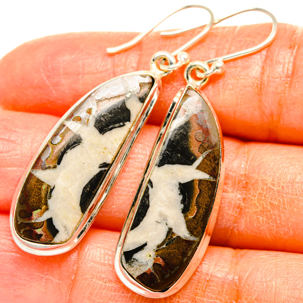 Septarian Geode Earrings handcrafted by Ana Silver Co - EARR427973