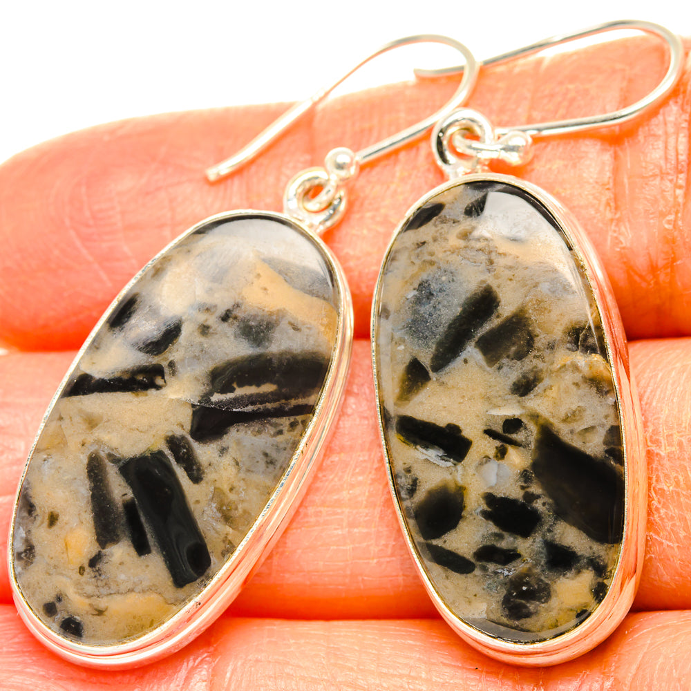 Tiger Dendritic Agate Earrings handcrafted by Ana Silver Co - EARR427976