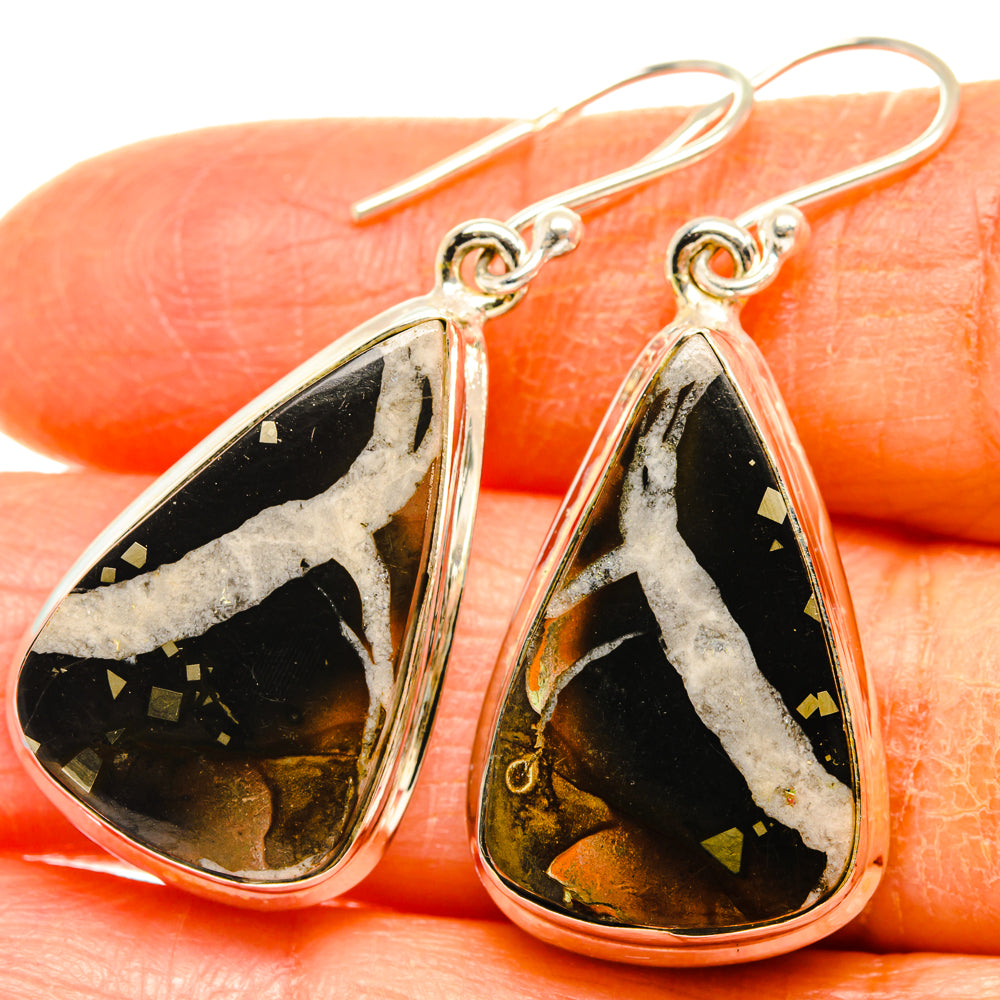 Septarian Geode Earrings handcrafted by Ana Silver Co - EARR427986