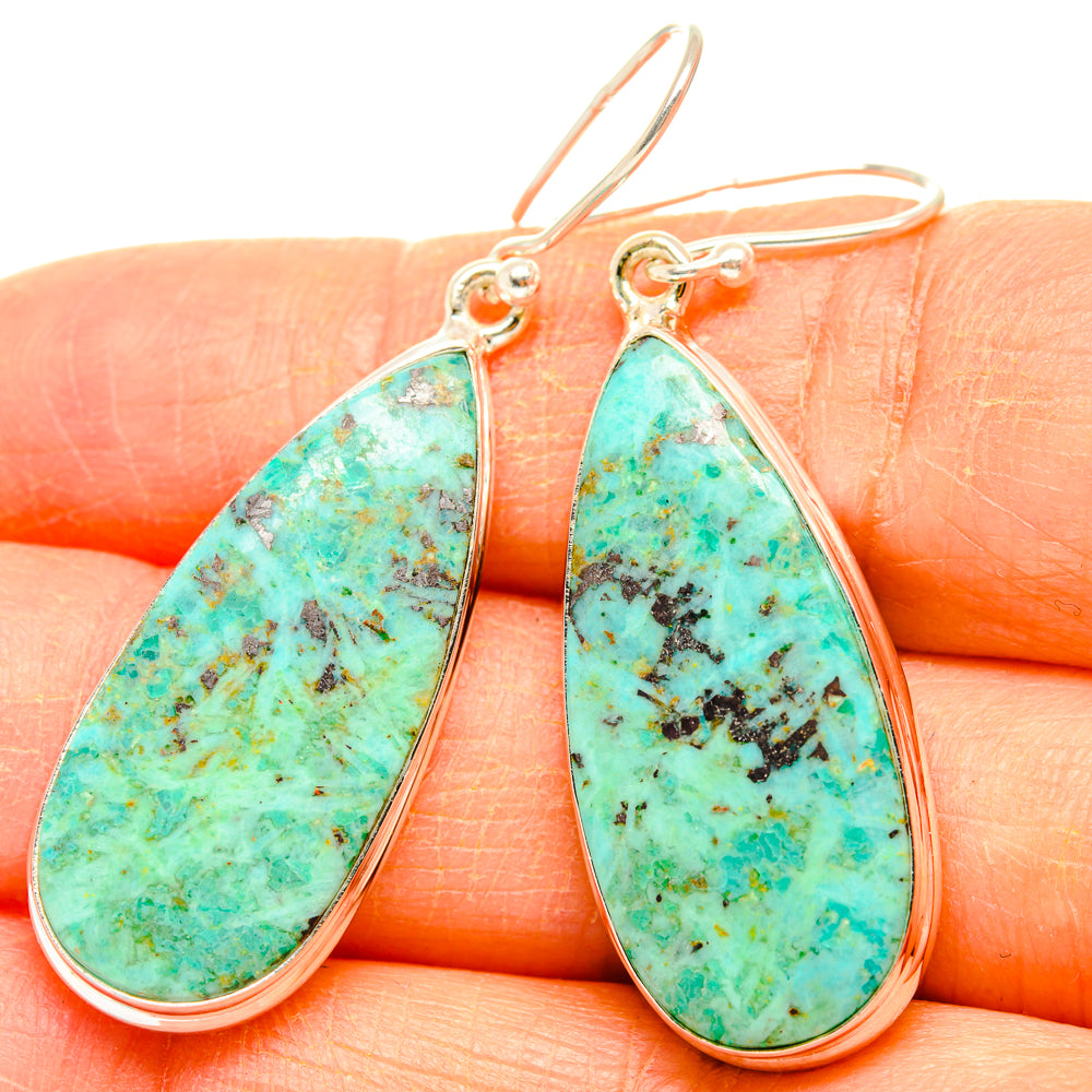 Chrysocolla Earrings handcrafted by Ana Silver Co - EARR427997