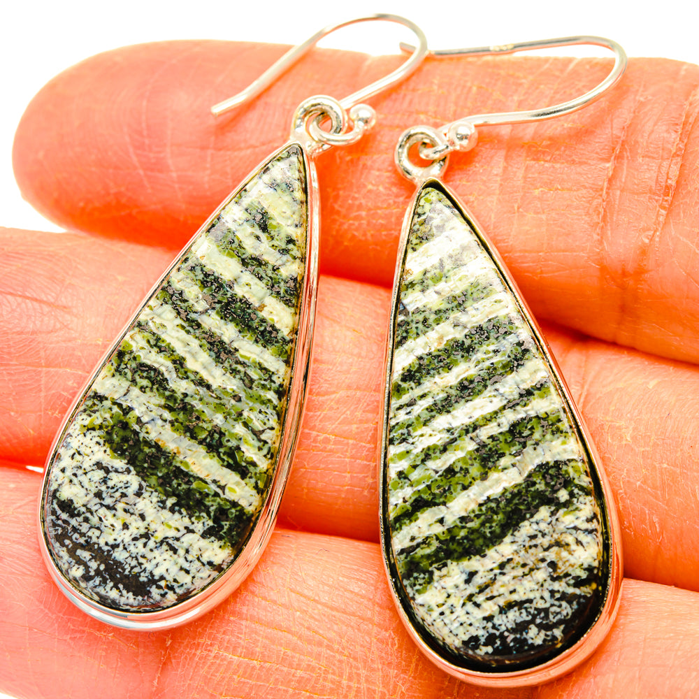 Green Swiss opal teardrop earrings with 925 sterling silver hooks