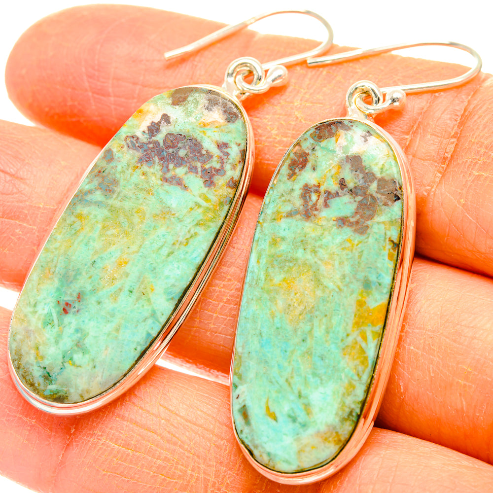 Chrysocolla Earrings handcrafted by Ana Silver Co - EARR428006