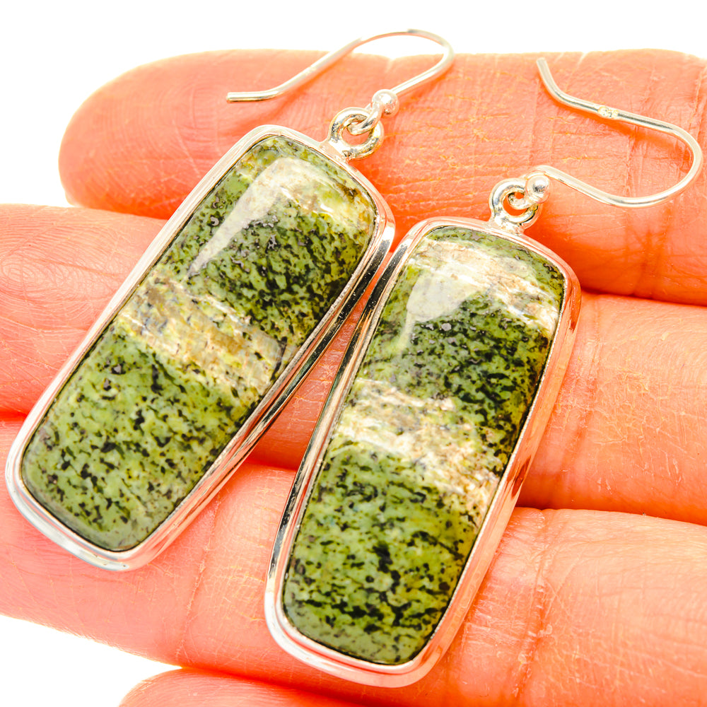 Green Swiss Opal Earrings handcrafted by Ana Silver Co - EARR428007