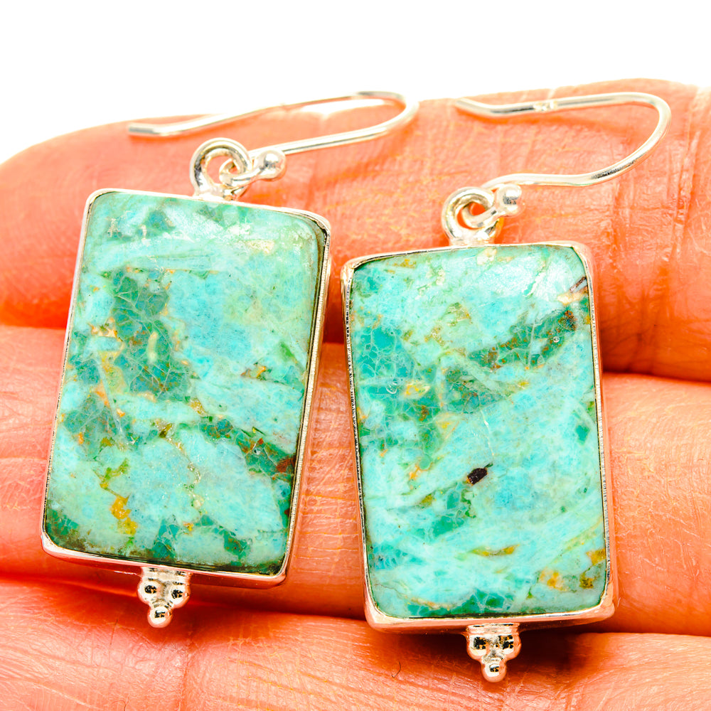Chrysocolla Earrings handcrafted by Ana Silver Co - EARR428011