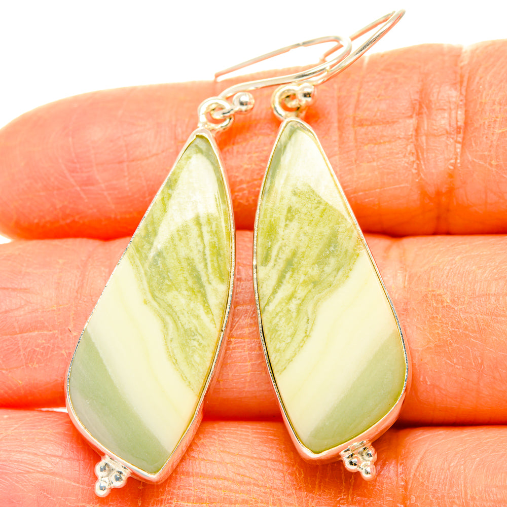 Lemon Jasper Earrings handcrafted by Ana Silver Co - EARR428016