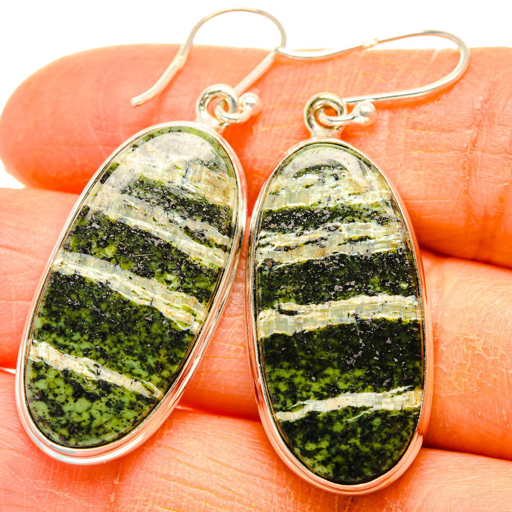 Green Swiss Opal Earrings handcrafted by Ana Silver Co - EARR428030