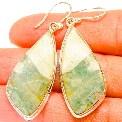 Peruvian Chrysocolla Earrings handcrafted by Ana Silver Co - EARR428077