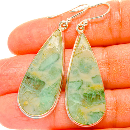 Peruvian Chrysocolla Earrings handcrafted by Ana Silver Co - EARR428089