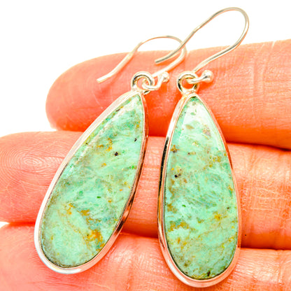 Peruvian Chrysocolla Earrings handcrafted by Ana Silver Co - EARR428090