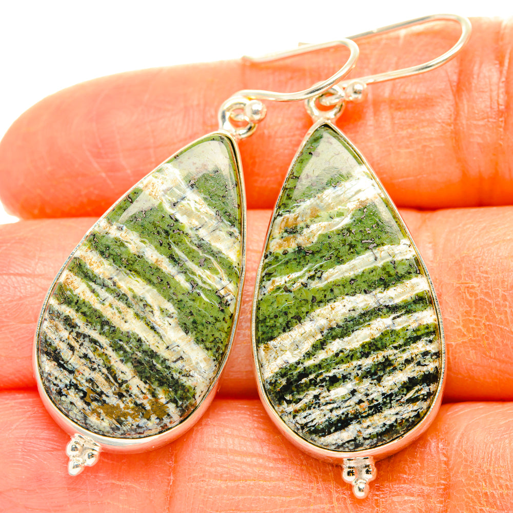 Green Swiss Opal Earrings handcrafted by Ana Silver Co - EARR428093