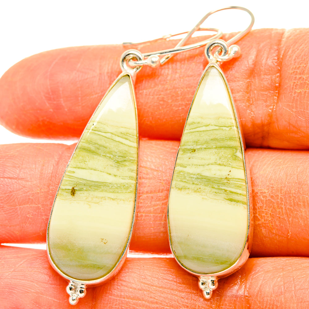 Lemon Jasper Earrings handcrafted by Ana Silver Co - EARR428095