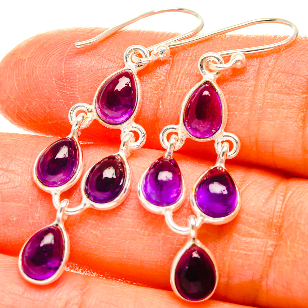 Amethyst Earrings handcrafted by Ana Silver Co - EARR428153